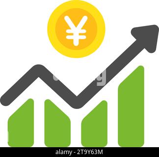 Regelmäßige Investition (langfristige Investition,) Vektor-Symbol Illustration ( Japanischer Yen ) Stock Vektor