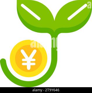 Reguläre Investition (langfristige Investition,) Vektor-Symbol Illustration ( Japanischer Yen ) Stock Vektor