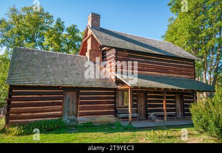 Die historische Stätte Zebulon B. Vance Birthplace befindet sich an einem Oktobertag in Weaverville, Buncombe County, North Carolina Stockfoto