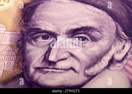 Carl Friedrich Gauß ein Porträt aus dem alten deutschen Geld - Mark Stockfoto