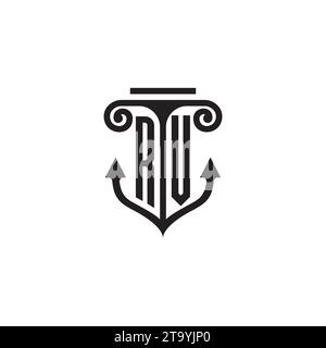 Design-Logo für RV-Säule und Ankerkombination in hochwertigem Design Stock Vektor
