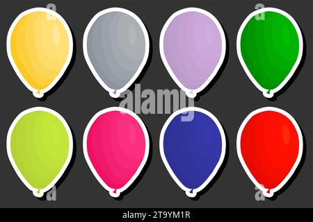 Schöne Farbillustration zum Thema des Feierns des jährlichen Feiertags mit aufblasbaren Ballons Stock Vektor