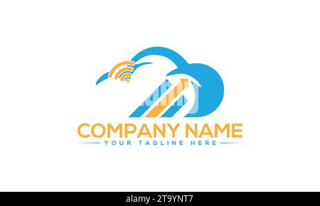 Tech Cloud Logo Design einzigartiges und professionelles Logo Design Stock Vektor