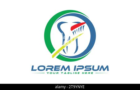 Design des Dentallogos Kreatives und einzigartiges Logo-Design Stock Vektor