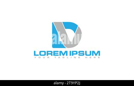 DV-Logo-Design Kreatives und professionelles Logo-Design Stock Vektor
