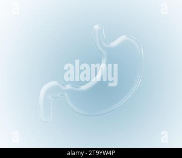 Organorganismus-Konzept des menschlichen Körpers und medizinisches 3D-Modell. Menschliche Anatomie, Magen, Organisloat, menschliches Körperorgan, Vektor der inneren Organe Stockfoto