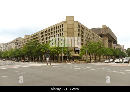 Washington, DC - 2. Juni 2018: FBI, Hauptquartier des Federal Bureau of Investigation in Washington. Stockfoto