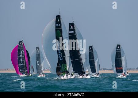 Erwan LE DRAOULEC, Clarisse CREMER (EMILE HENRY) während des Sardinha Cup, Saint Gilles Croix de Vie, Vendee, Frankreich - Foto Olivier Blanchet / DPPI Stockfoto