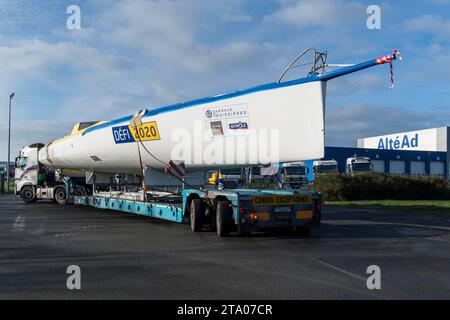 Transfer von IMOCA La Mie Caline - Artipole (Arnaud Boissières) zwischen Port-La-Foret und Les Sables d'Olonne, Frankreich am 12. Februar 2018 - Foto Olivier Blanchet / DPPI Stockfoto