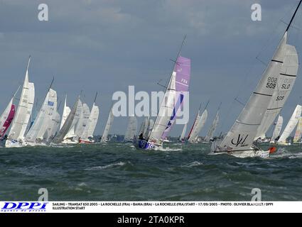 SEGELN - TRANSAT 650 2005 - LA ROCHELLE (FRA) > BAHIA (BRA) - LA ROCHELLE (FRA) START - 17/09/2005 - FOTO : OLIVIER BLANCHET / DPPI ILLUSTRATION START Stockfoto