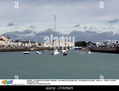 SEGELN - LES SABLES D'OLONNE - MADERE - LES SABLES D'OLONNE 2007 - LES SABLES D'OLONNE - 24/06/2007 - FOTO : OLIVIER BLANCHET / DPPI CLASSE 40 / ILLUSTRATIONSSTART Stockfoto