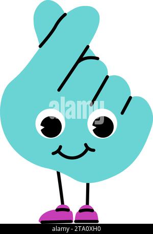Niedliche Hand-Cartoon-Figur mit Gesichtsausdruck Stock Vektor