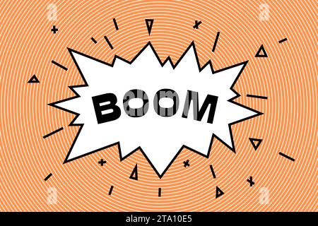 Boomwort in komischer Sprechblasenform. Illustration im Cartoon-Stil. Stock Vektor