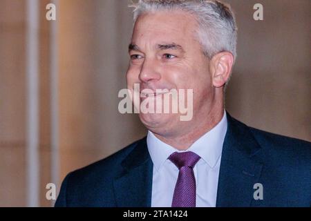 Downing Street, London, Großbritannien. November 2023. Steve Barclay, Parlamentssekretär für Umwelt, Ernährung und ländliche Angelegenheiten, nimmt an der wöchentlichen Kabinettssitzung in der Downing Street 10 Teil. Foto: Amanda Rose/Alamy Live News Stockfoto