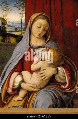 Andrea Solari (1460-1524) Gemälde - Jungfrau-Nursing with Christ Child (Maria Lactens), um 1500 Stockfoto