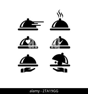 Einfaches Design mit Icon-Set für Lebensmittel. Restaurant-Symbol. Symbol „Liefernahrung“ Stock Vektor