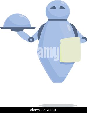 Moderner Fliegenroboter Kellner Icon Cartoon Vektor. Hotelservice. Android Home Gadget Stock Vektor