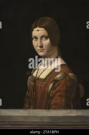 La Belle Ferronnière (ca. 1490–1496) von Leonardo da Vinci oder seinem Mailänder Kreis Stockfoto