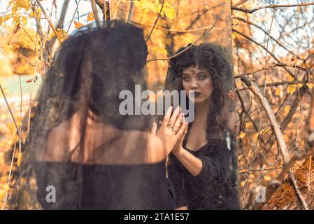 Schwarze Braut an halloween Stockfoto