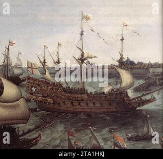 Die Ankunft des Kurfürsten Friedrich V. in Vlissingen um 1632 durch Hendrick Cornelisz. Vroom Stockfoto