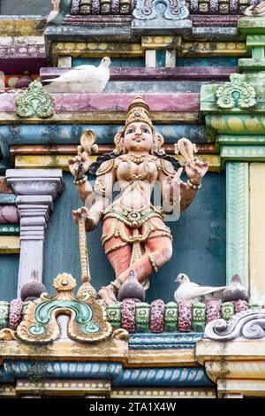 Indische Göttin, Hindu-Tempel des Petit Bazar, Chemin de la Chapelle, Saint-André 97440, Réunion, Frankreich. Stockfoto