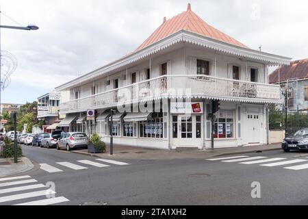 Historisches und kommerzielles Gebäude in der Stadt Saint-Denis, Insel Réunion, Frankreich. Stockfoto