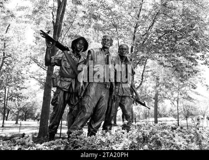 Washington, DC - 1. Juni 2018: Die drei Soldaten am Vietnam Veterans Memorial in Washington. Stockfoto