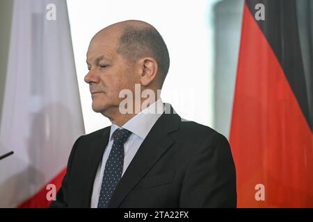 Berlin, Deutschland 28. November 2023: Begrüßung des Premierministers der Republik, Malta. November 2023. Im Bild: Bundeskanzler Olaf Scholz SPD *** Berlin, Deutschland 28. November 2023 Begrüßung des Ministerpräsidenten der Republik Malta 28 11 2023 im Bild Bundeskanzler Olaf Scholz SPD Copyright: XFotostandx/xReuhlx Credit: Imago/Alamy Live News Stockfoto