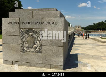 Washington, DC - 1. Juni 2018: Gedenkstätte zum Zweiten Weltkrieg in Washington. Stockfoto