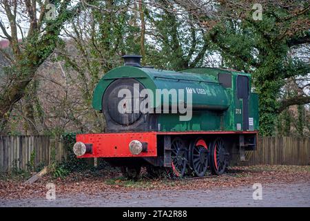 Dampfzug auf dem Hauptparkplatz des Cefn Coed Colliery Museum in Crynant im Neath Valley Stockfoto