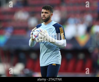 David Raya aus Spanien und Brentford - Spanien gegen Italien, UEFA Nations League, Halbfinale 2023, FC Twente Stadion, Enschede, Niederlande - 15. Juni 2023 Stockfoto