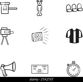 Satz von verschiedenen Sportstadion-Symbolen flaches Design Vektor-Illustration Stock Vektor