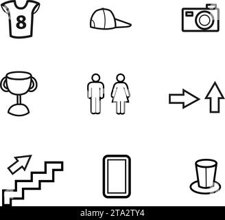 Satz von verschiedenen Sportstadion-Symbolen flaches Design Vektor-Illustration Stock Vektor