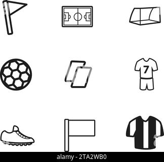 Set aus verschiedenen Sportstadion-Ikonen Flat Design Vektor Stock Vektor