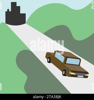 Isolierter 3D-Car Falt Design Vektor Stock Vektor