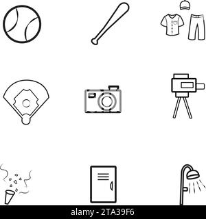 Set aus verschiedenen Sportstadion-Ikonen Flat Design Vektor Stock Vektor