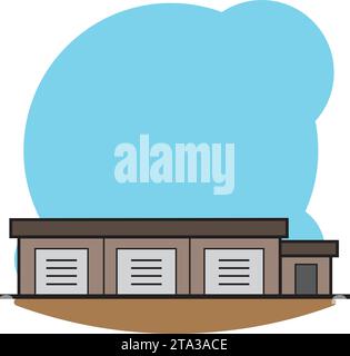 Isolierter Parkplatz Gebäude Icon flaches Design Vektor Stock Vektor