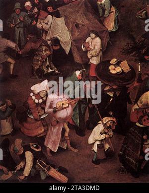 Der Kampf zwischen Karneval und Fastenzeit (Detail) 1559 von Pieter dem Älteren Bruegel Stockfoto