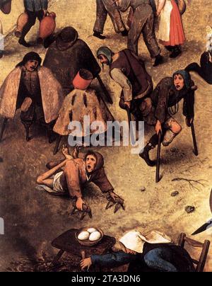 Der Kampf zwischen Karneval und Fastenzeit (Detail) 1559 von Pieter dem Älteren Bruegel Stockfoto