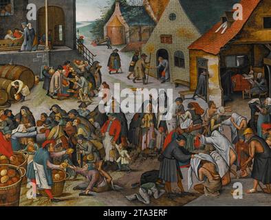 Die sieben Gnadenakte nach 1616 von Pieter dem Jüngeren Brueghel Stockfoto