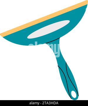 Reinigungsglas mit Abziehvorrichtung. Reinigungswerkzeug. Wartungsausrüstung für die allgemeine Ordnung und Sauberkeit. Vektorabbildung. Stock Vektor