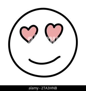 Amouröses Gesicht, Kritzelvektor-Illustration. Stock Vektor