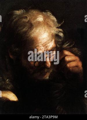 Die Berufung des Heiligen Matthäus (Detail) 1599-1600 von Caravaggio Stockfoto