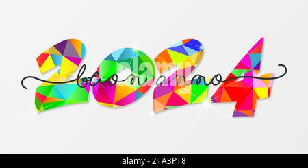 2024 - Happy New Year - BEST wishes 2024 Hintergrund Stock Vektor