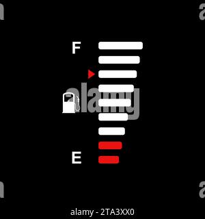 Kraftstoffanzeige für Füllstandsanzeige für Gas, Benzin, Benzin, Diesel. Symbol für die Waage der Kraftstoffanzeige. Fahrzeuganzeige zur Messung des Kraftstoffverbrauchs und zur Steuerung des Gastanks Stock Vektor