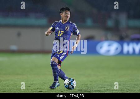 Bandung, Indonesien. November 2023. Japan Shotaro Shibata beim Gruppenspiel der FIFA U-17-Weltmeisterschaft Indonesien 2023 gegen Japan 1-3 Argentinien im Si Jalak Harupat Stadium in Bandung, Indonesien, 14. November 2023. Quelle: AFLO/Alamy Live News Stockfoto