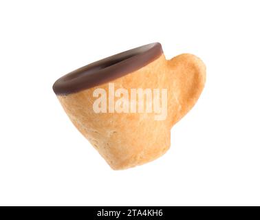 Köstliche essbare Keksbecher isoliert auf weiß Stockfoto