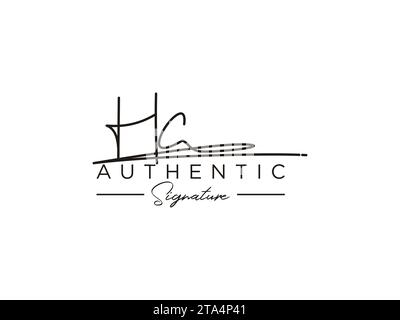 HC Signature Logo Template Vector (Vorlagenvektor für das HC-Logo) Stock Vektor