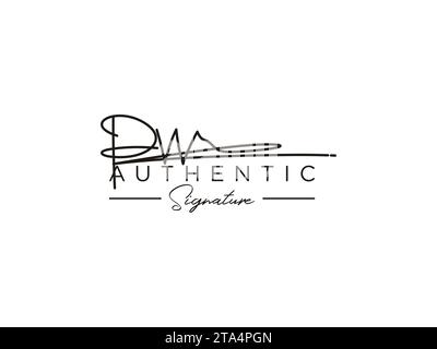 Vektor der Vorlage für das PW-Signature-Logo. Stock Vektor