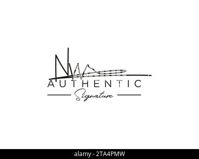 Vektor für die Vorlage für das NW-Signature-Logo. Stock Vektor